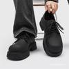 Autumn New Leather Shoes Men's Casual Derby Mickey Big Head and Wide Feet Hair Stylist Japanese High Sense