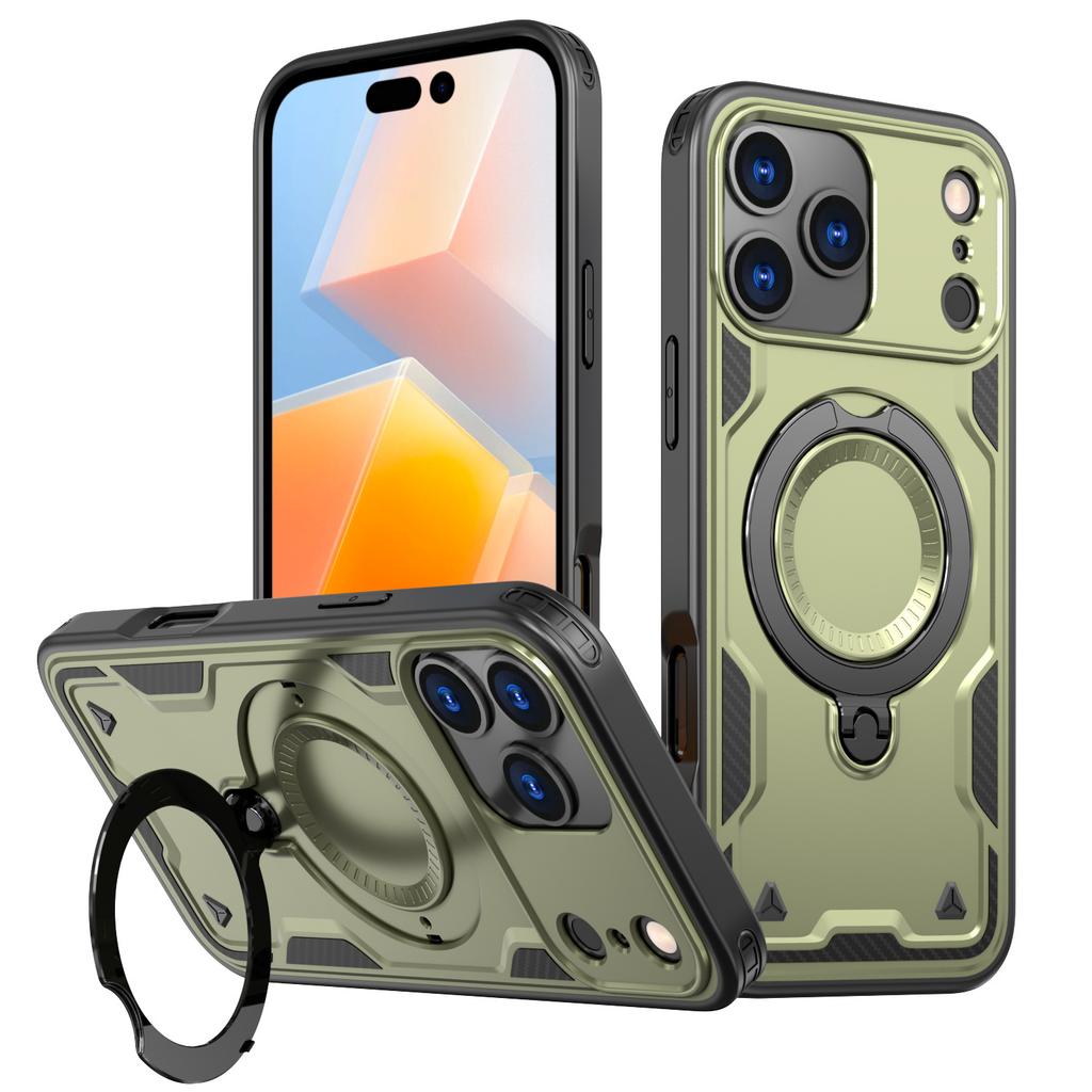 Новый чехол для мобильного телефона IPhone17promax Магнитная подставка 360 16 Противоударный для Apple 15pro Защитный чехол