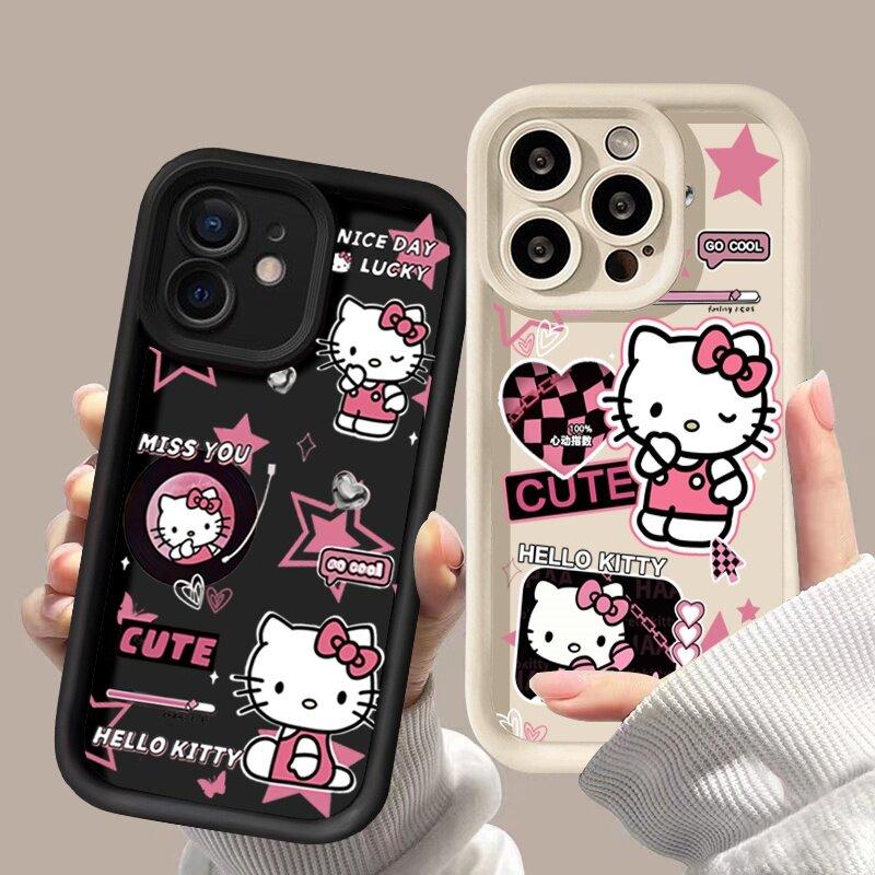 Милый Чехол-Граммофон Hello Kitty Для Google Pixel 7 8 9 Pro 7A 8A 5G 9 Pro XL Мягкий Силиконовый Y2K Ударопрочный Розовый Чехол