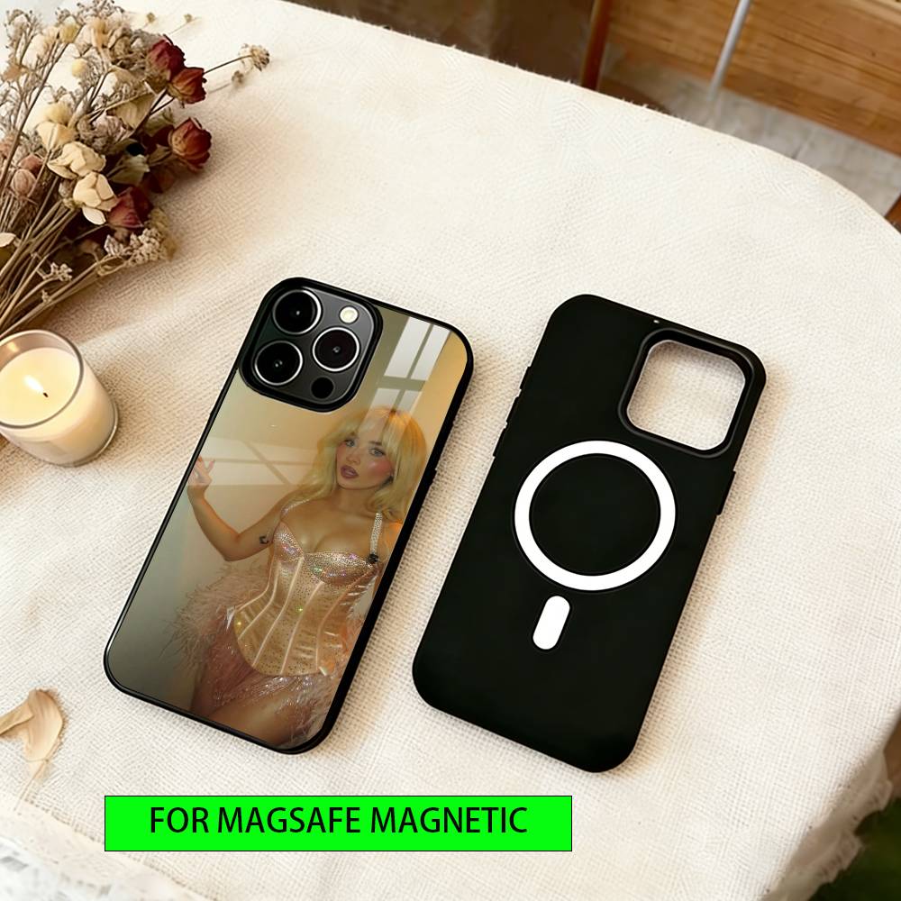 Чехол для телефона актрисы Сабрины Карпентер Для iPhone17,16,15,14,13,12,11 Plus,Pro Магнитный Для Magsafe Беспроводная зарядка