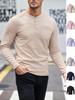 Мужская рубашка-henley с длинным рукавом - Повседневный топ-поло с воротником и пуговицами для весны и осени