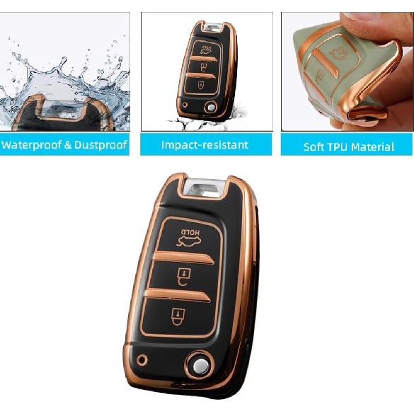 Fob Cover fit for Hyundai Venue Kona SE Santa Fe SE Tucson Key Cover Case Key Holder TPU Key Protector 3 Buttons B White