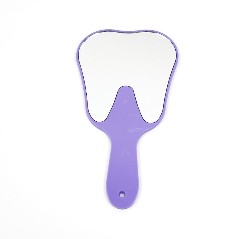 GULPOOE 1Pcs Dental Mouth Examination Mirror with Handle Cute Tooth Shaped Mirror Unbreakable Patient Hand Mirror Dentistry Gift