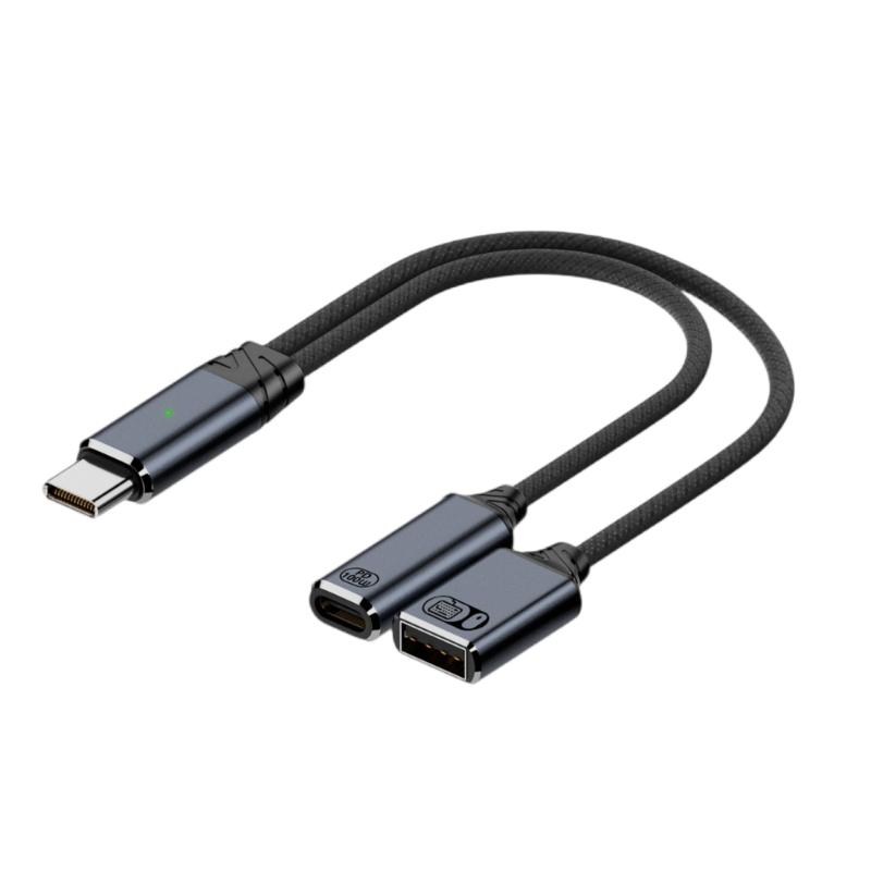 USB C Разветвитель Type C Двойной Штекер 100 Вт Адаптер Быстрой Зарядки Кабель-Разветвитель Type C Штекер на Двойной Разъем для Телефона