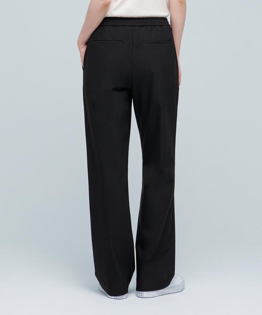 MUSINSA STANDARD Genderless Wide Elastic Waist Slacks [Black]
