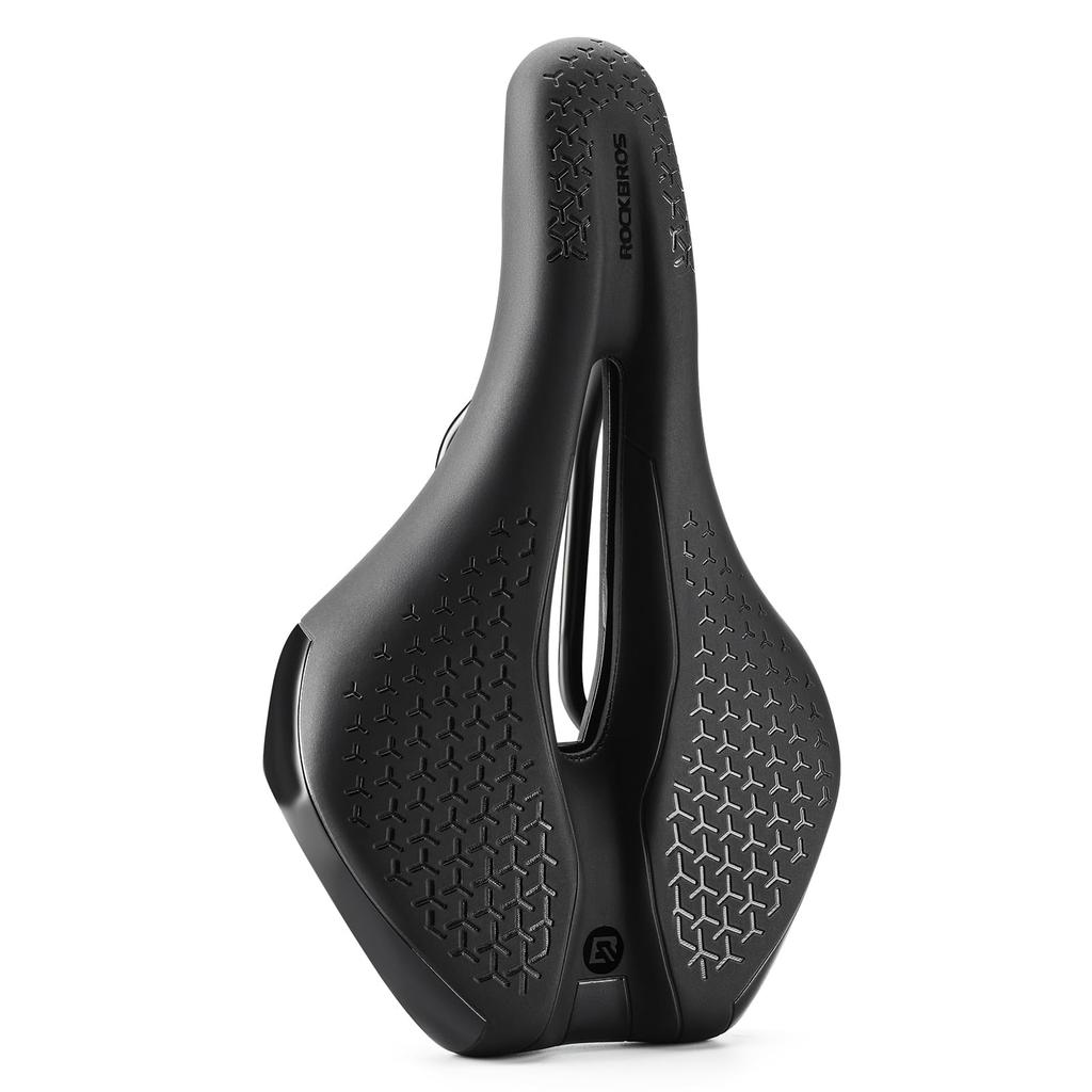 ROCKBROS Bicycle Saddle Saddle Low Shock Sports Water Wave Road Mountain Cross Black Cushion, Repulsion, Painless, Absorption, Saddle, Perforated,