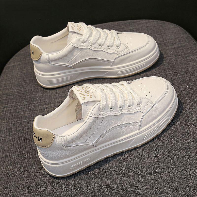Первый слой коровьей кожи~ кожаные маленькие белые туфли женские весна-лето 2025 года новые спортивные и повседневные женские туфли с мягкой подошвой туфли на плоской подошве