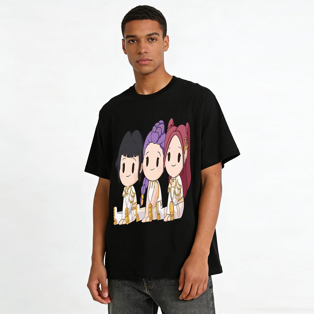 Милый принт женской группы в стиле Q-version, повседневная свободная удобная универсальная футболка с длинным рукавом, футболка из чистого хлопка