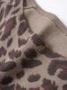 Women's Leopard Print Round Neck Long Sleeve Knit Sweater - European & American Style 2025 New Collection