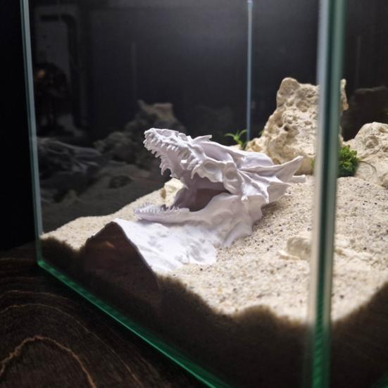 Аквариумная пещера с дизайном дракона, 3D-печатный туннель-укрытие для рыб под гравием, с смотровыми отверстиями для креветок-петушков, плеко, коридорасов
