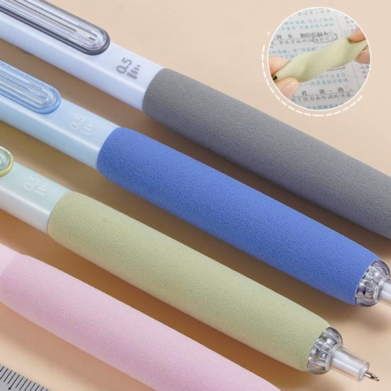 4 шт. 0,5 мм гелевая ручка пресс-типа мягкая губка быстросохнущая пластиковая ручка большой емкости школьные канцелярские принадлежности студенческий подарок