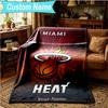 1PC Custom Name Blanket Heat Team Logo Artwork Flannel blankets Patterns Throw Blanket All-Season Soft Gift for Couch, Bed, Camping, Birthday gifts