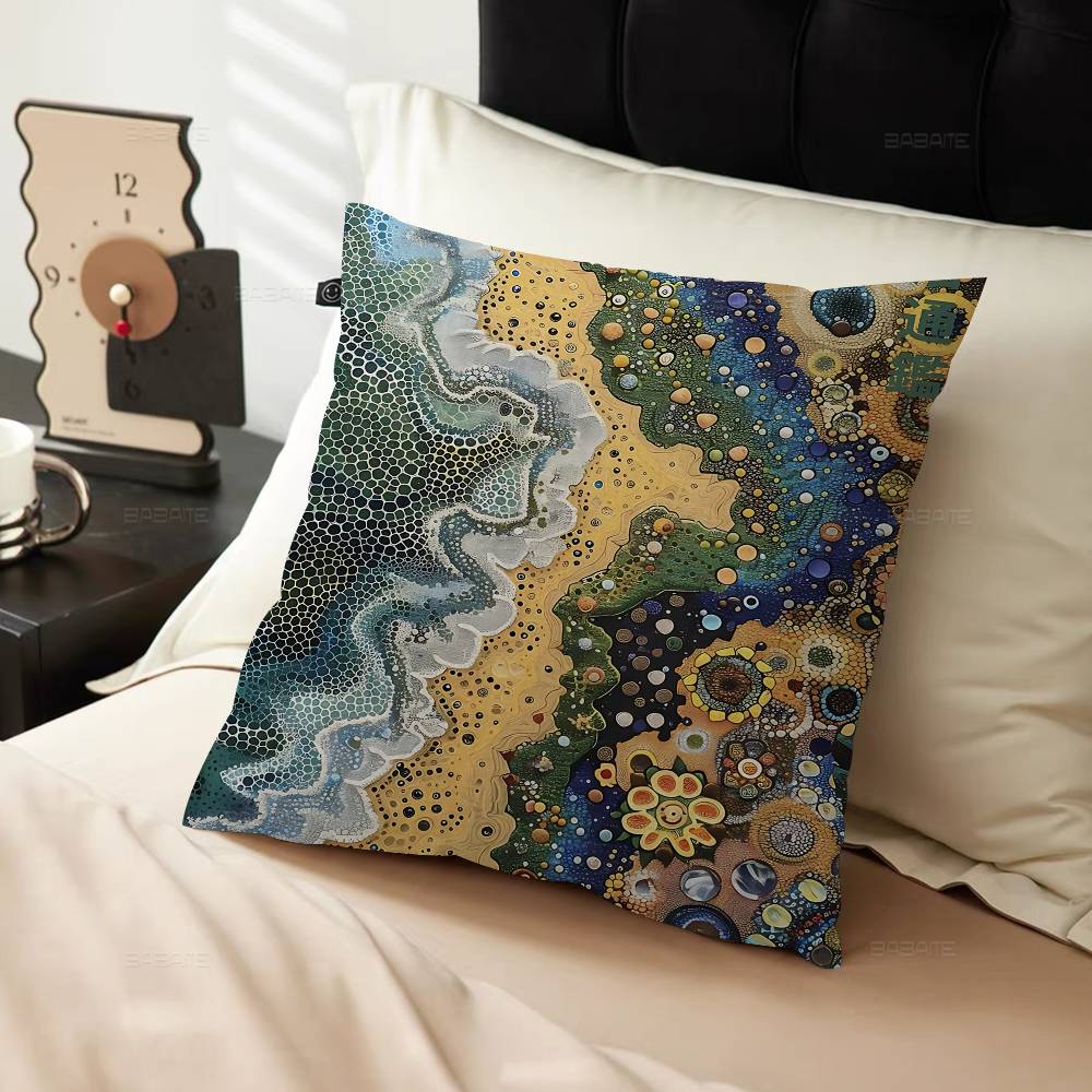 Yayoi Kusama Art Exhibition Pumpkin Flower Pillow Cushion Cover Pillowcase Living Room Sofa Home Decor