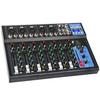 Depusheng HT7 Bluetooth Portable Audio Mixer DJ Sound Mixing Console MP3 Jack 48V Power Computer 7 Channel Band Mixing Board Studio Recording W/USB