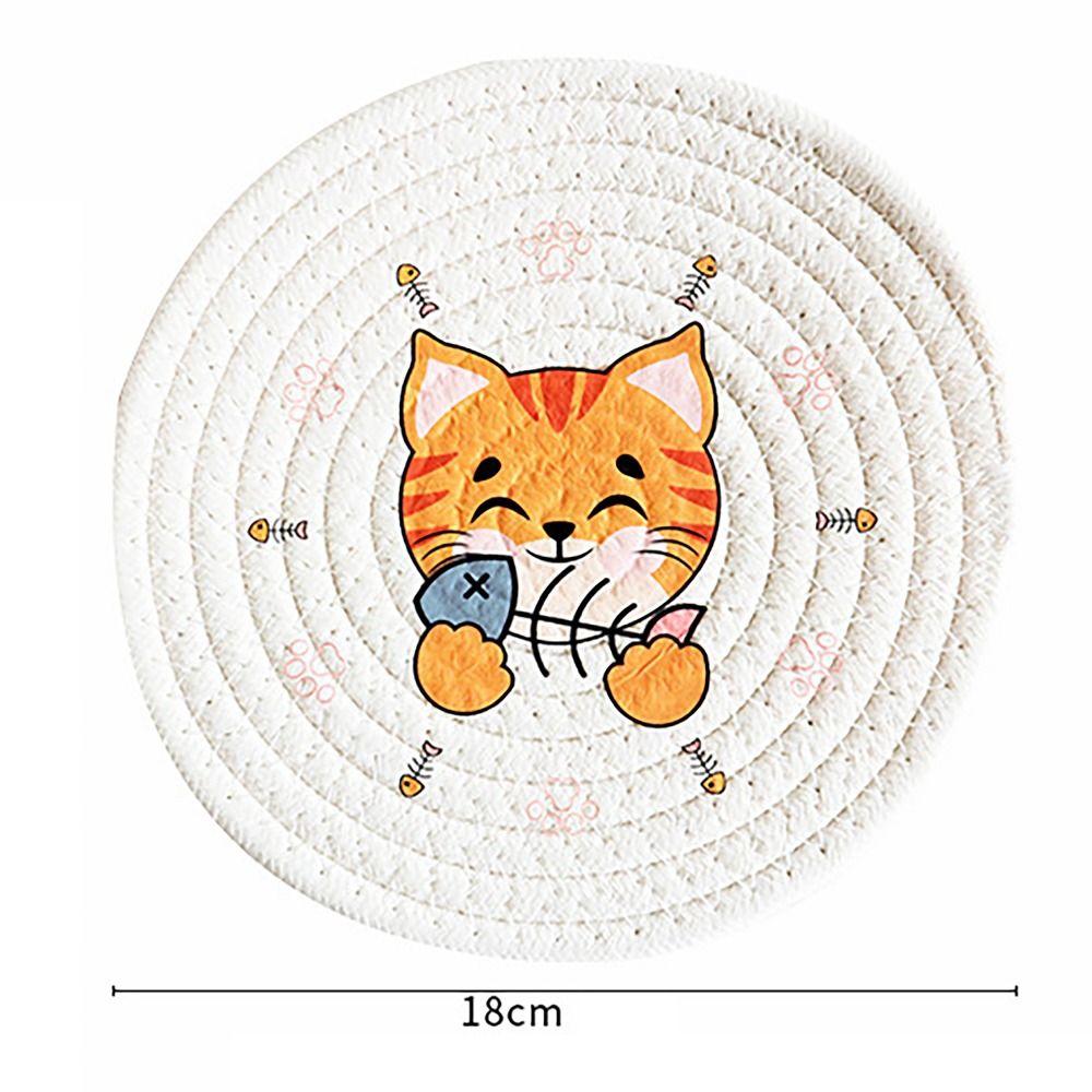 Cartoon S/L Coasters Tableware Waterproof Bowl Dish Pot Mats Cotton Heat Insulation Pad for Home Kitchen