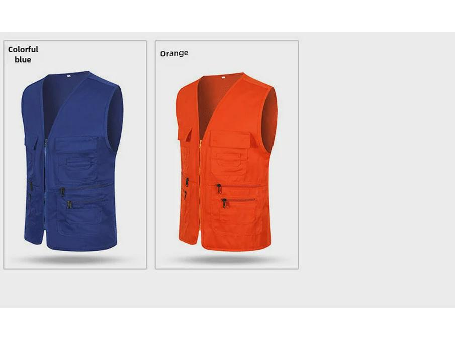 Хлопковый жилет без рукавов с V-образным вырезом и карманом на молнии — комфорт на все времена года