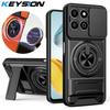 KEYSION Магнитный чехол для телефона для HONOR X7d 4G 5G Защита камеры со сдвижной крышкой Вертикальная подставка Ударопрочный чехол для Honor 400 Smart 5G