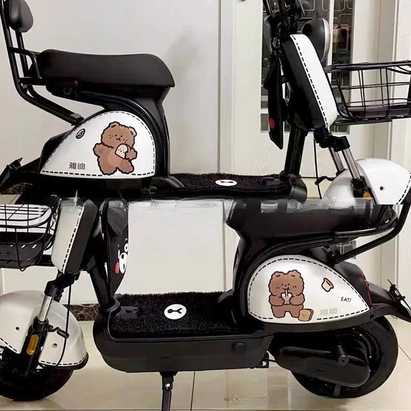 Electric Vehicle Stickers Cartoon Cute Bear Bread Paster Motorcycle Electric Vehicle Waterproof and Scratch-resistant Stickers