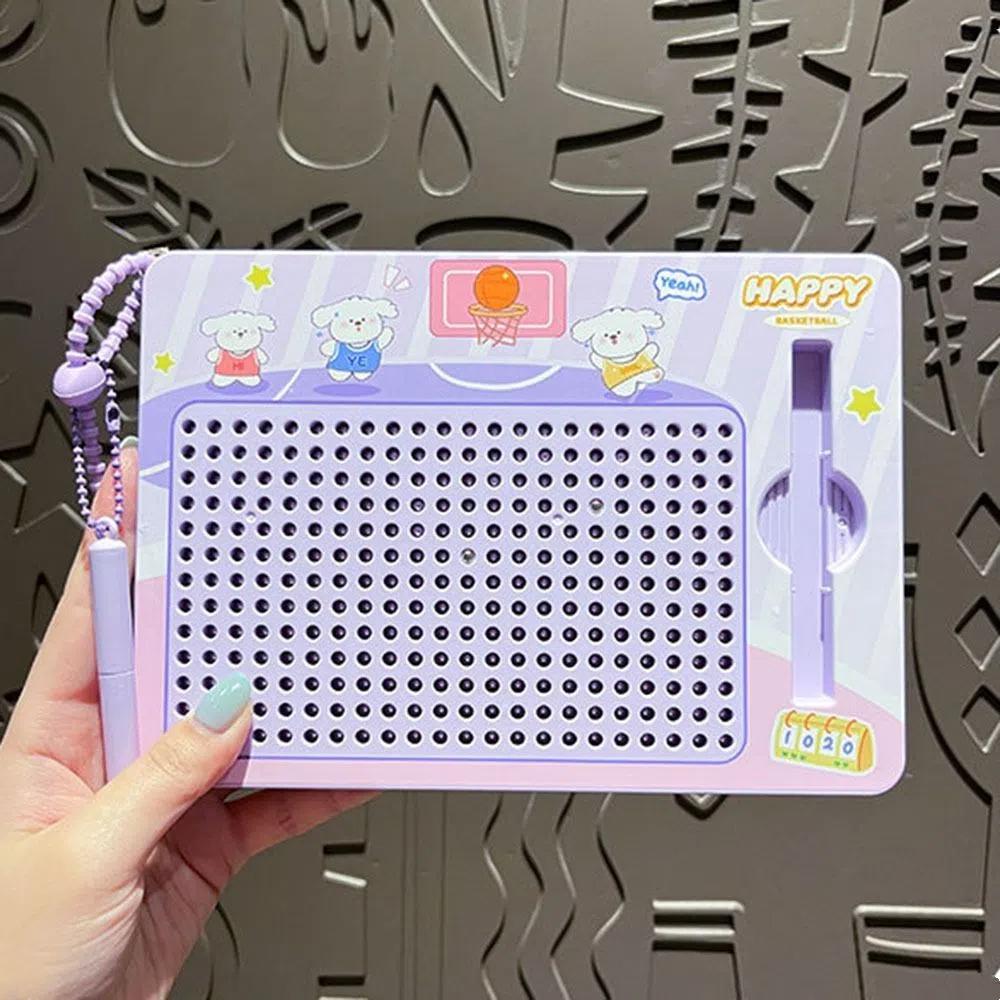 Magnetic Toy Steel Ball Drawing Board Cartoon Writing Pad Bag Pendant Learning Educational
