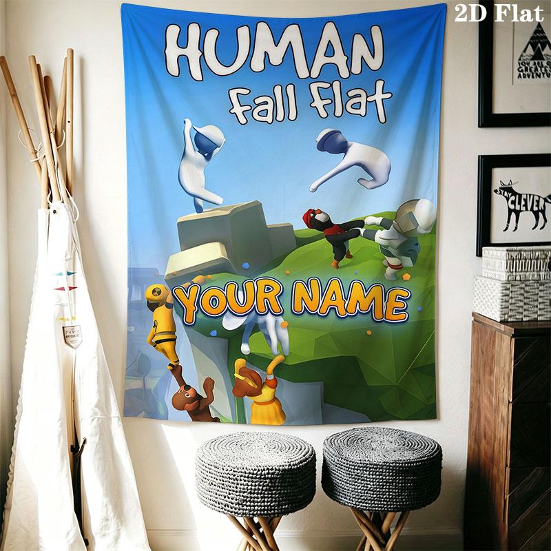 Custom Human Fall Flat Wall Hanging Printed Fabric Blanket Decorative Tapestries for Bedroom Living Room Home Decor