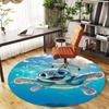 1PC Sea turtle Ocean Round Chair mat Area Rug - Non-Slip, Floor Mat for Office, Bedroom, home decor Christmas Gift c0528059