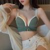 Сексуальное нижнее белье с кружевной пряжкой спереди, женская маленькая грудь, собранная, антипровисающий бюстгальтер без стального кольца, бесшовный бюстгальтер