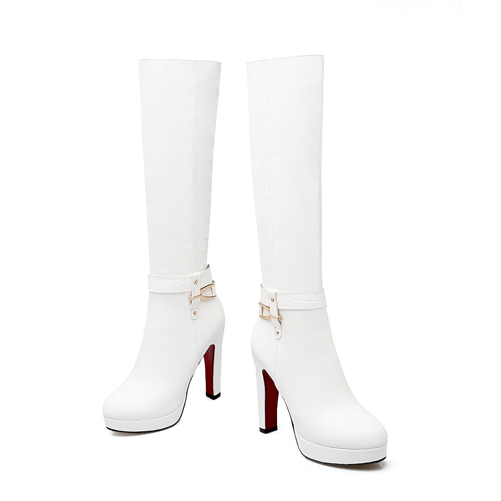 Женские ботильоны на высоком каблуке осень и зима новые водонепроницаемые на платформе на толстом каблуке больших размеров универсальные ботильоны средней высоты