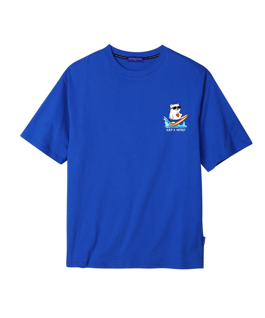 OHP Ohpxharmonia Heart Polar Bear Semi-Oversized Short Sleeve T-Shirt P (Type A)