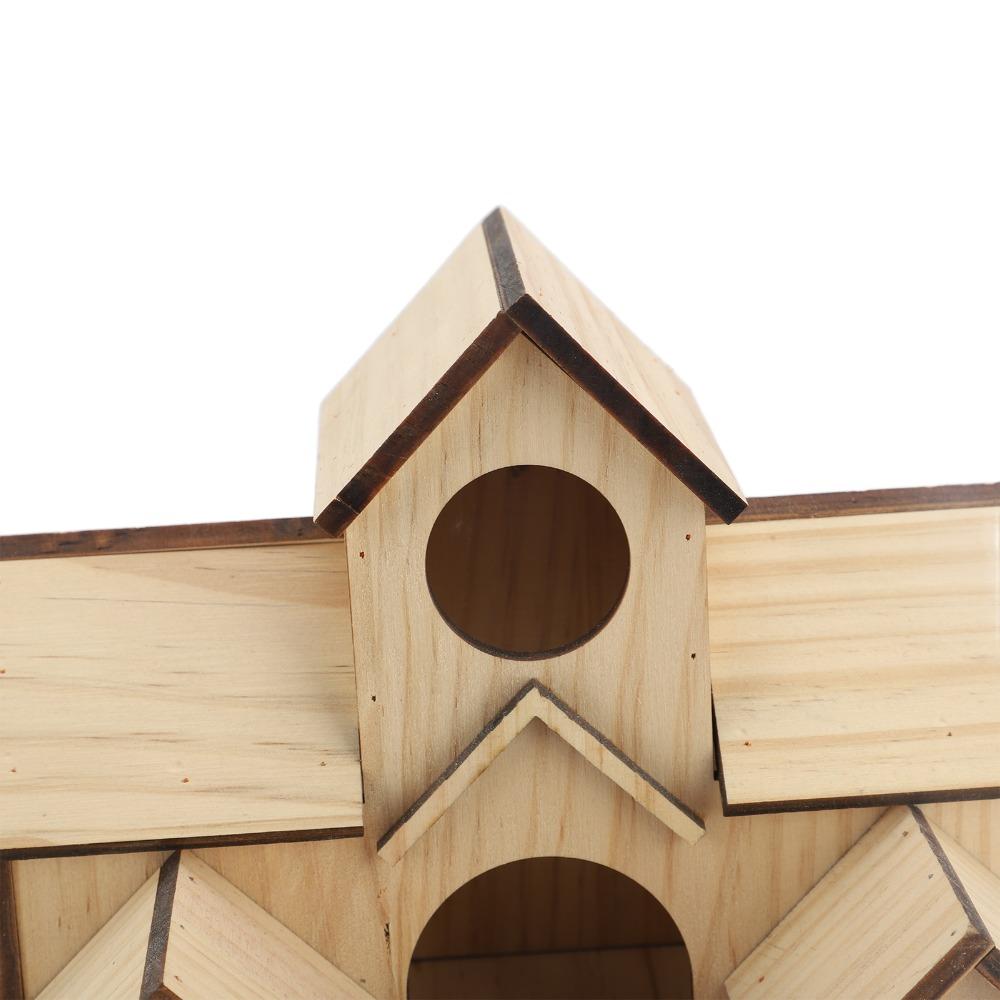 1pcs Solid Wood Hanging Bird House Unfinished Outdoor Birdhouse Wooden Bird House Courtyard Use