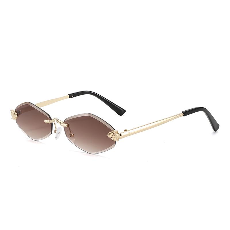 Fashion  Rimless Irregular Rhombus Metal Sunglasses Women Men Luxury Brand Sun Glasses Travel Driving Lady Man Eyewear UV400