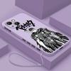 Berserk Anime Cute For Apple iPhone 15 14 13 12 11 XS XR X 8 7 Pro Max Plus Mini Liquid Left Rope Phone Case
