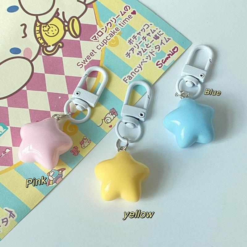 Acrylic Cute Colorful Five-Pointed Star Phone Trinket Female Phone Shell Pendant Accessories Package Decoration Keychain