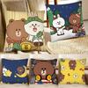 BBrown Bear And CCony Pillow Case Fashion Square Pillowcase Bedroom Sofa Room Ins Decoration Leisure