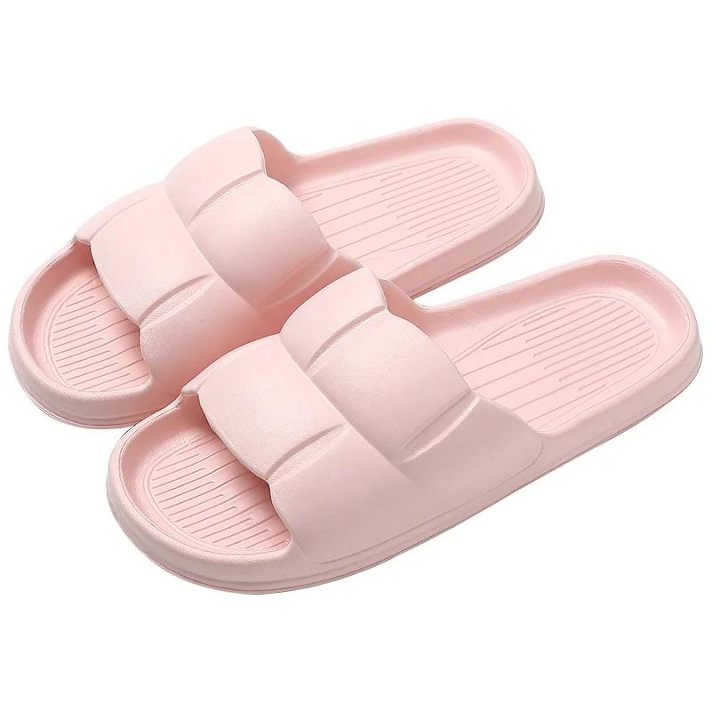 Summer Home Use Soft Bottom Indoor Slippers For Men And Women Anti-Slip Wear Resistant Bathroom Slippers Couple Slippers