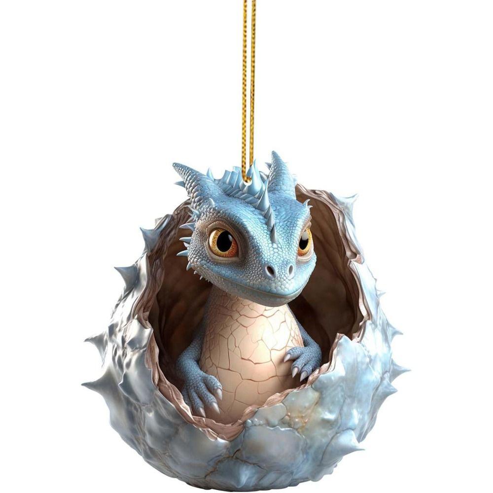 2D Christmas Dragon Pendant Dragon Egg Acrylic Dragon Pendant Dragon Baby Egg Ornament  Home