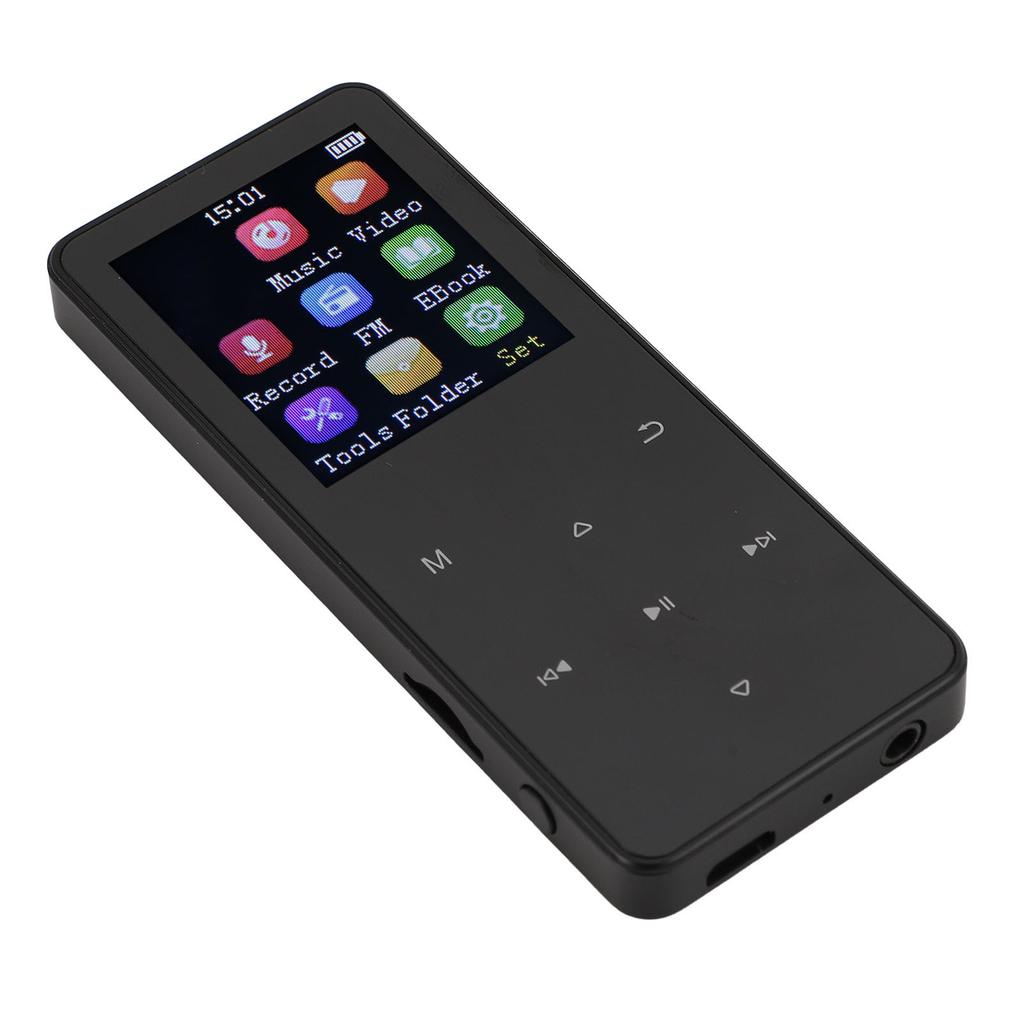Bluetooth MP3 Player 1.8inch Touchscreen Built In Speaker Support 128GB Memory Card Shuffle Single Loop Portable Music
