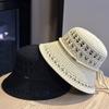 Летняя дышащая шляпа-панама с вырезами для детей, открывающая лицо, маленькая повседневная однотонная шляпа-цилиндр с загнутыми краями, защита от солнца
