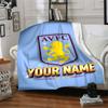 1 шт. Персонализированное одеяло Aston Villa с именем, Подарок, для мужчин и женщин, Мягкое одеяло, Хорошо подходит для дивана-кровати, дивана, путешествий, Легкое фланелевое одеяло