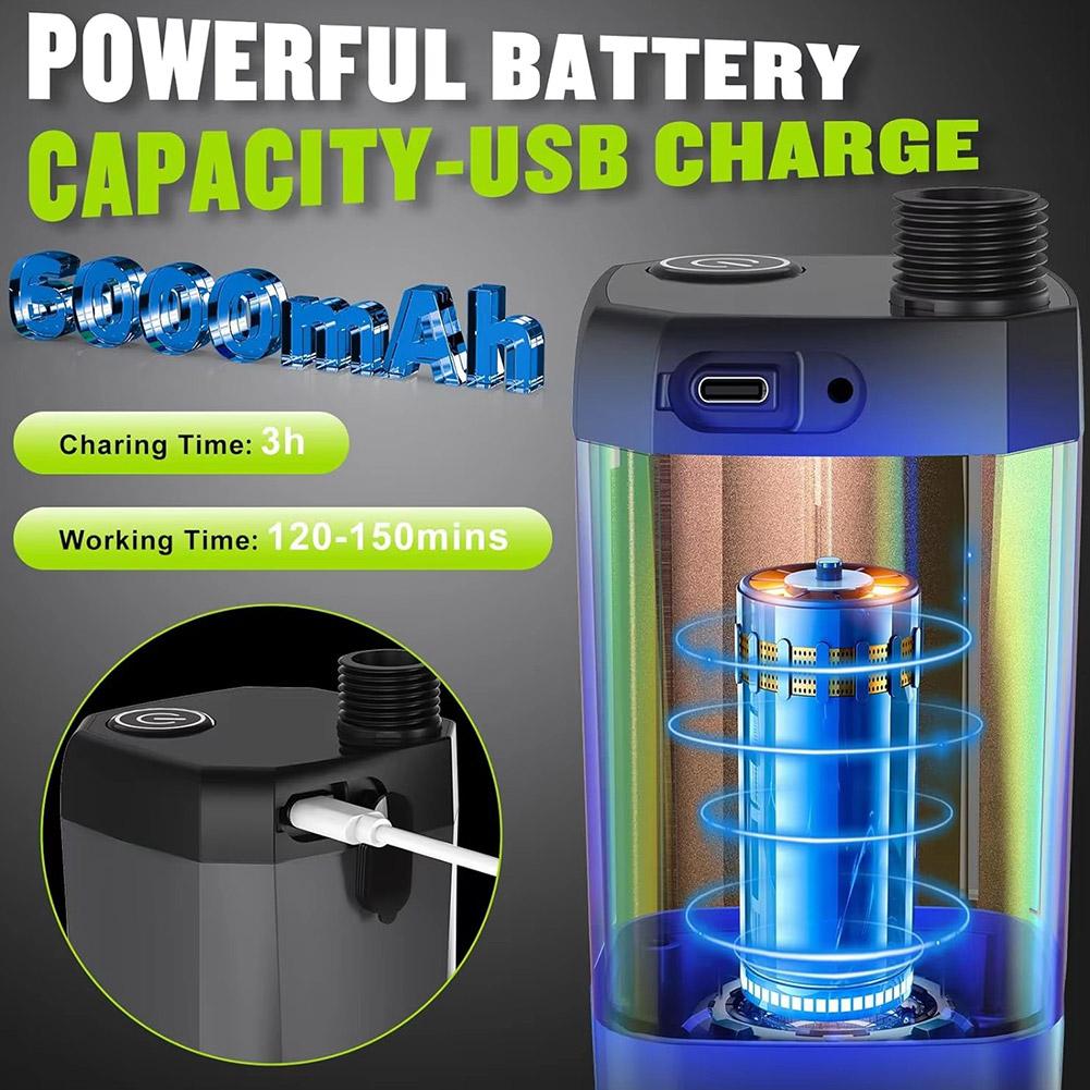 Outdoor Portable Shower Camping 6000mAh Rechargeable LED Display Outdoor Simple Electric Mobile Shower Set