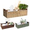 With Handle Storage Basket Paper Rope Desktop Organizer New Wicker Baskets