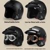 3C Vintage 3/4 Half Helmet Electric Motorcycle Summer Pedal Cruise Locomotive Leather Helmet Men and Women