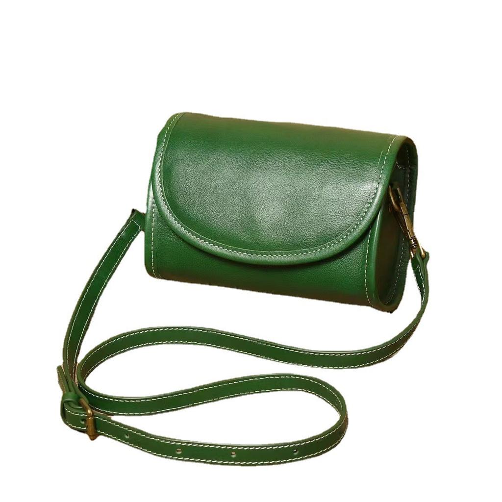 New Casual and Versatile Soft Cowhide Shoulder Bag Retro Top Layer Vegetable Tanned Cowhide Crossbody Bag