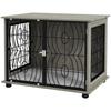 Indoor Dog Crate Furniture End Table With Plush Washable Cushion Lockable Door For Medium Dogs