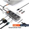 Прозрачный 10 в 1 док-станция типа C USB-концентратор адаптер для ноутбука ПК MacBook