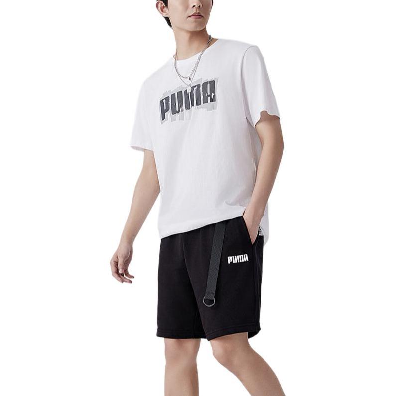 Puma Футболки Мужские Белые С Круглым Вырезом Умеренные 676696-02