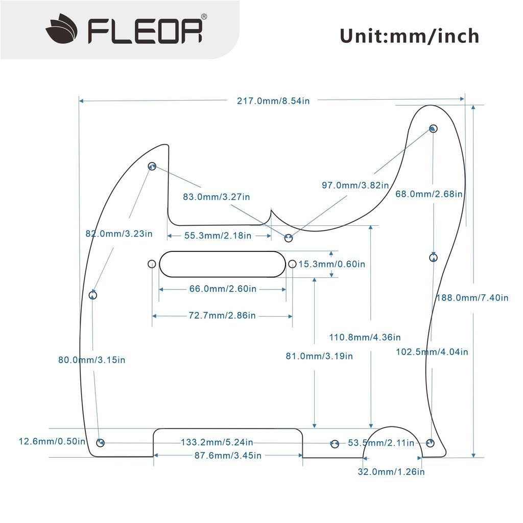 FLEOR 8-отверстий пикгард для Telecaster, винтовое крепление, замена стандартного пикгарда USAMX для Telecaster, 4-слойный черный перламутр