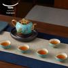 Yongfengyuan Madam Porcelain West Lake Blue 8-Piece Tea Set