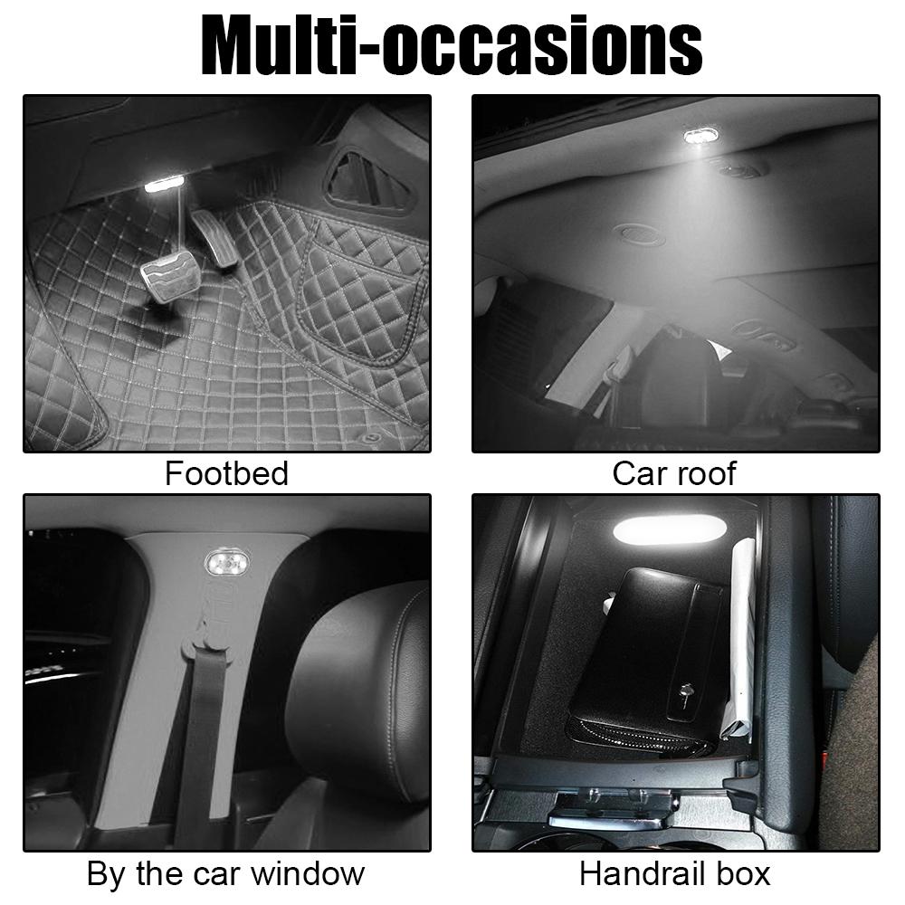 Car Interior Lights 5V 6LED Night Hand Touch Light Reading Light Indoor Car Lighting Car Roof Magnets Reading Lamp Ceiling Lamp