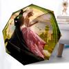 1 шт. Автоматический складной зонт «Ведьма Колдунья» - Компактный, 8 спиц, Прочный пластик и железо, Для ежедневного использования F104044