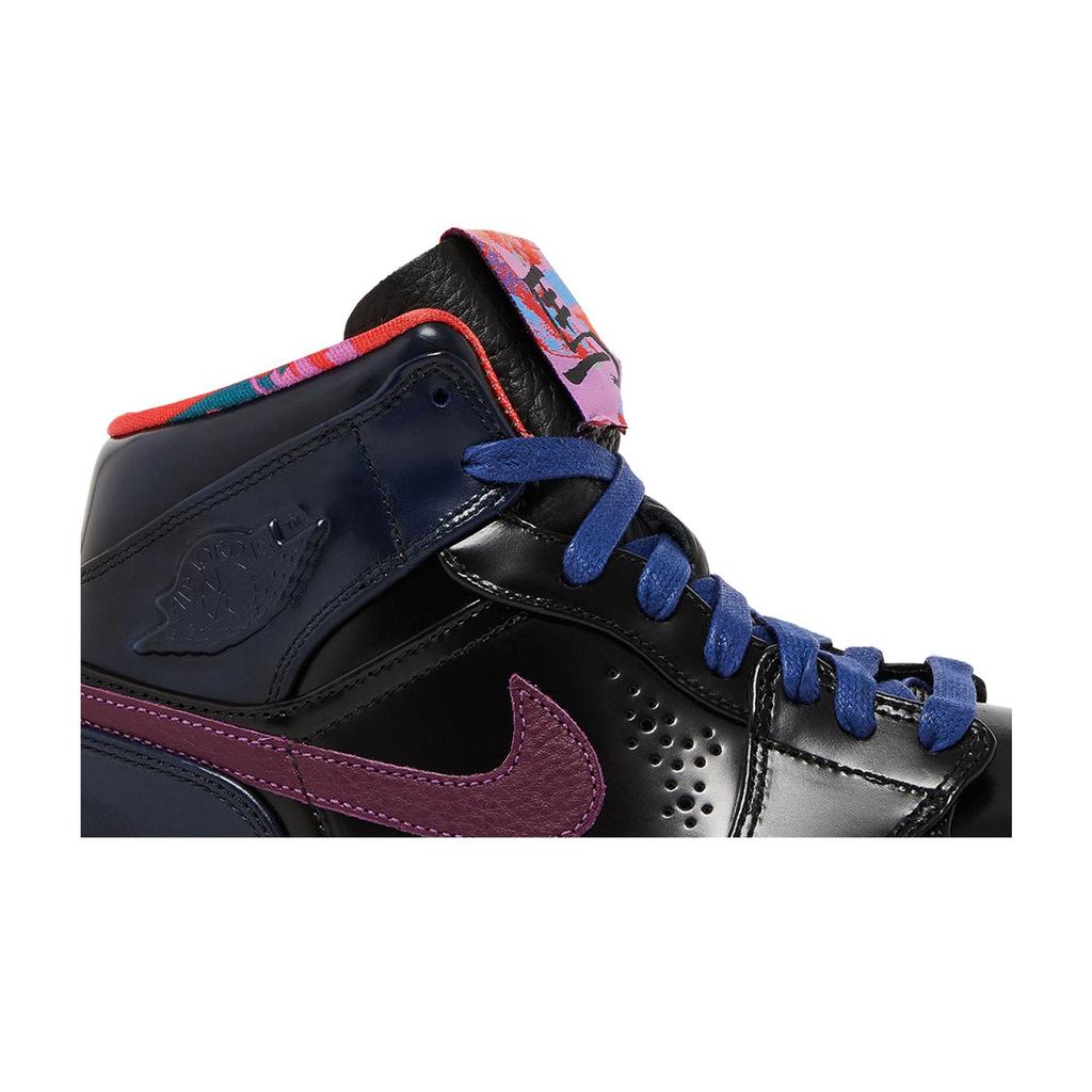 Air Jordan 1 Mid Nouveau YOTH 'Deep Royal' (Unisex) Dp Royal Blue / Rd Vlt-Blk-Wht Vintage Basketball Shoes 652484 405